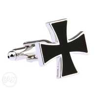 Butoni Camasa Model Crucea Malteza/Crucea de fier-Negru
