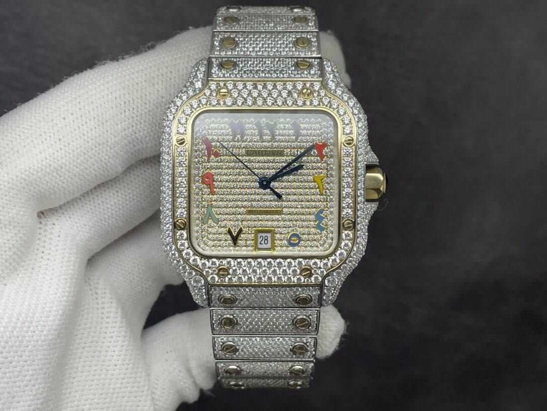 Cartier Santos 100 XL Full Diamond Coolection