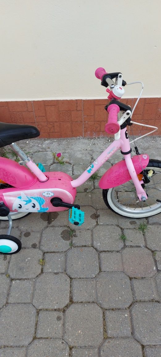 Bicicletă de fetițe B 'TWIN UNICORN cadru din oțel pe 14 inchi