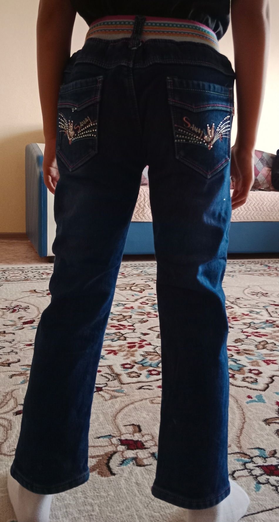 Новые джинсы на флисе девочке