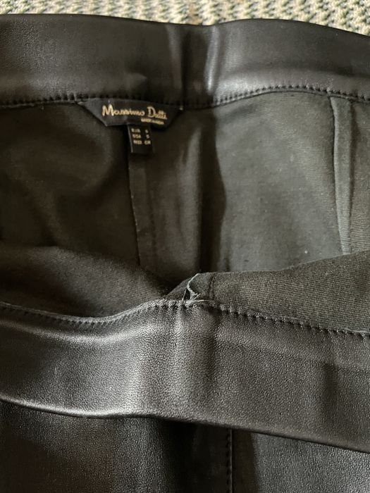 Pantaloni de piele nappa mulati Massimo Dutti S