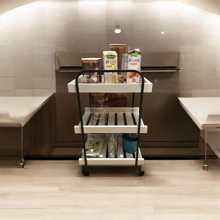 Cărucior auxiliar IKEA HJÄLMAREN – Negru și Alb