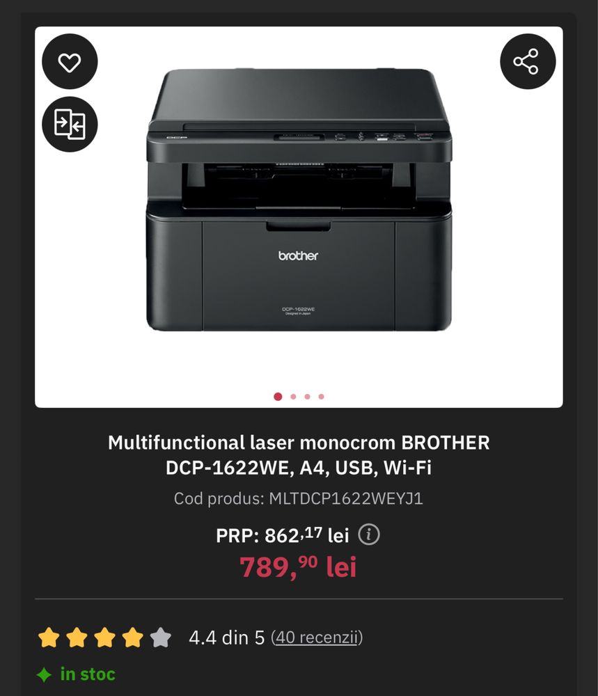Vand multifunctional laser Brother wifi ca nou