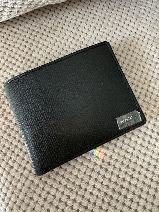 Черен мъжки кожен портфейл нов