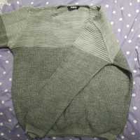 Мъжки сив пуловер, 40% вълна, М-Л размер