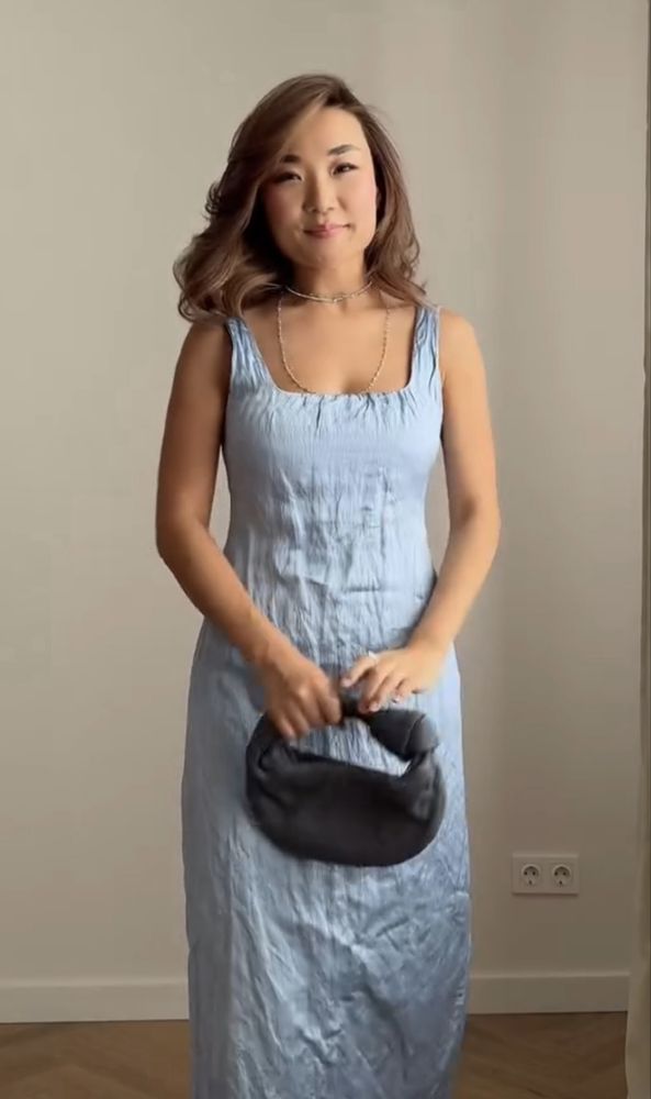 Rochie eleganta Zara, bleu, satin , XS