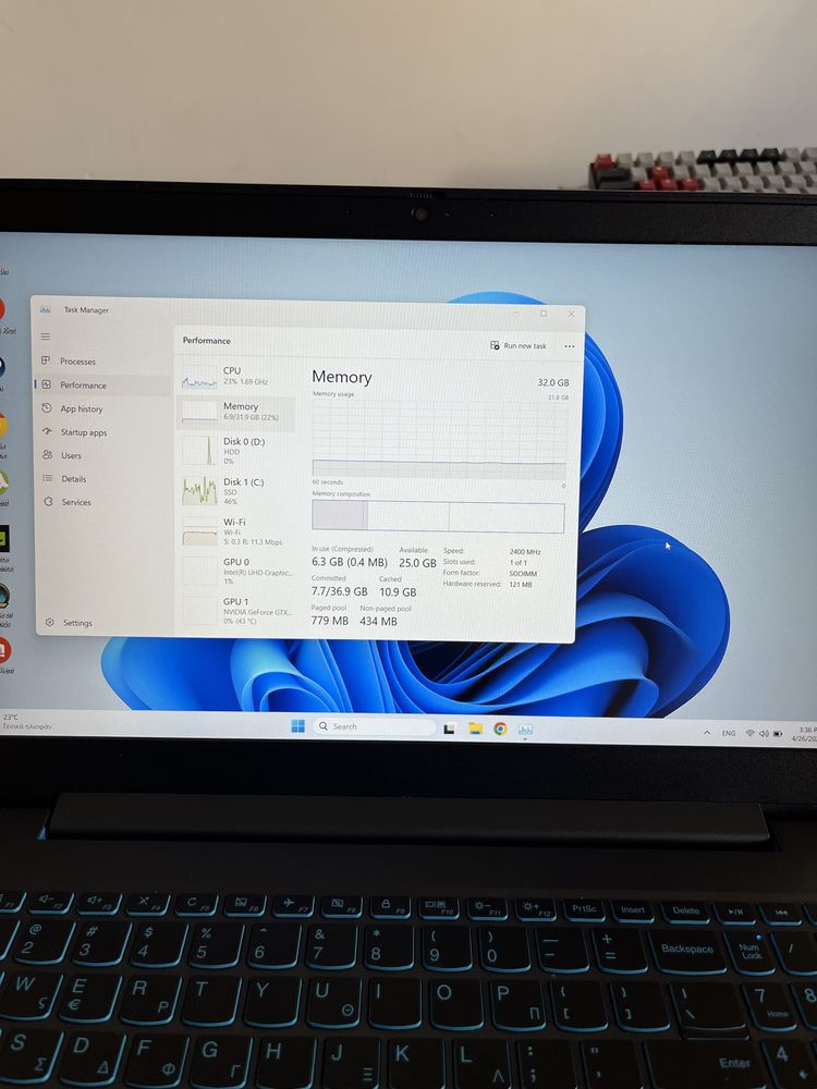 Геймърски Лаптоп / 1650 / 32 GB RAM / i7 9750 / Lenovo L340 81LK