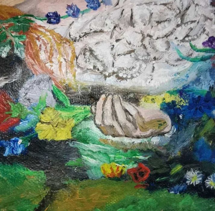 Pictura originala ulei pe pânză, reproducere Ophelia Millais