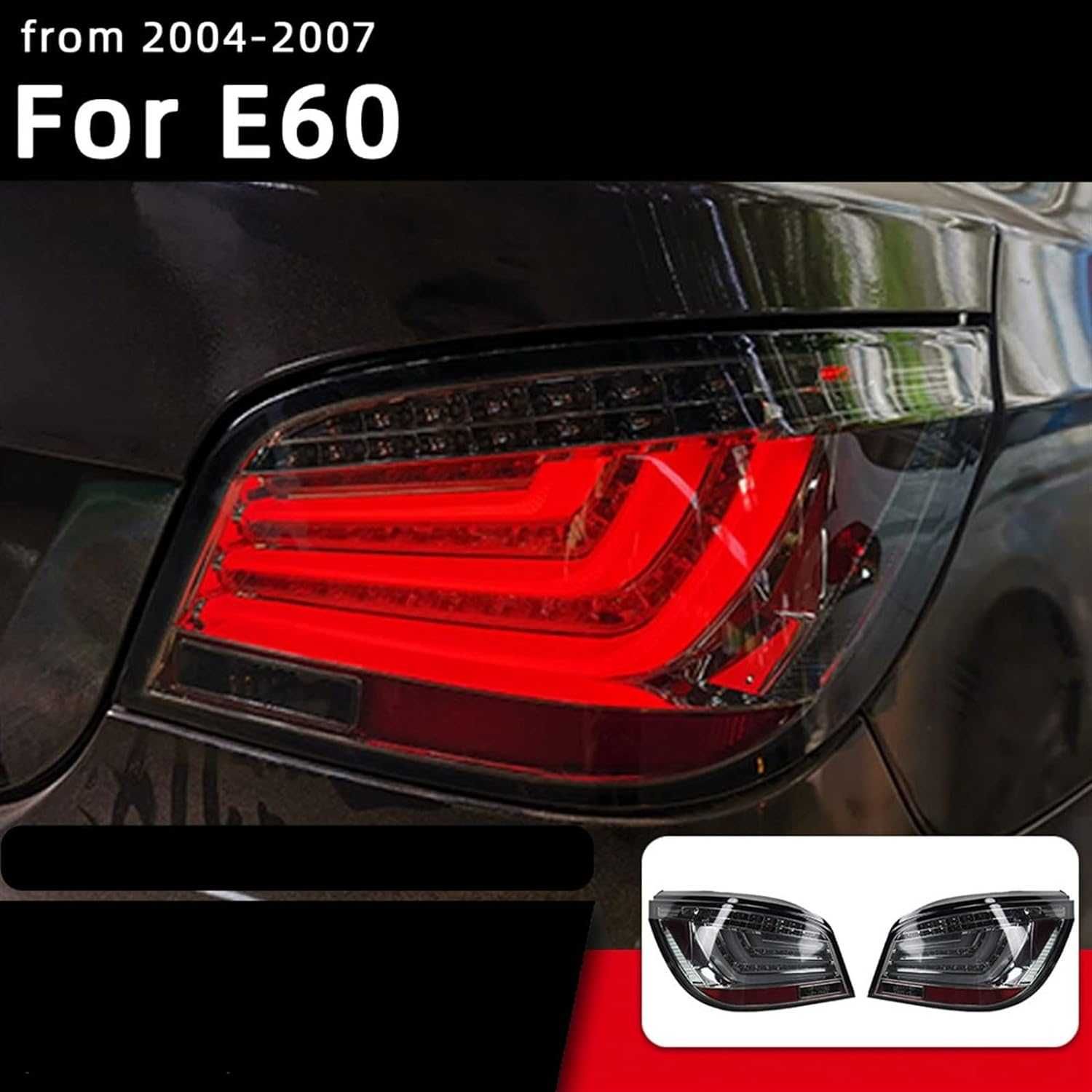 Стопове БМВ Е60 ЛЕД 3D опушени тъмни BMW E60 LED 03-07'