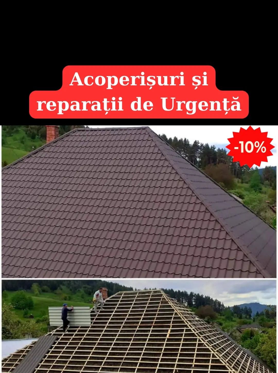 EXECUTĂM ACOPERIȘURI ORICE TIP

Montaj tiglă metalică

Reparatii acope