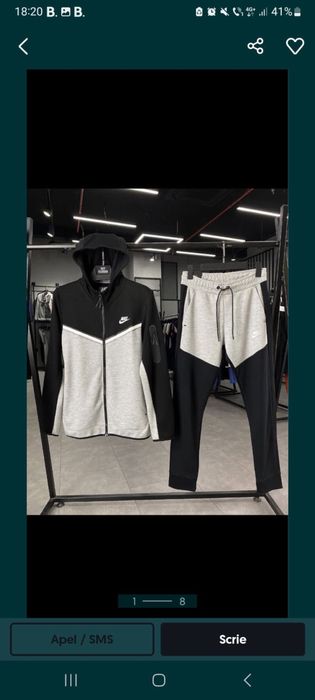 Nike tech fleece gri / negru / negru cu gri