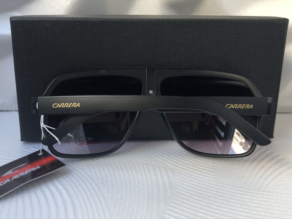 Мъжки слънчеви очила маска carrera черни с кожа