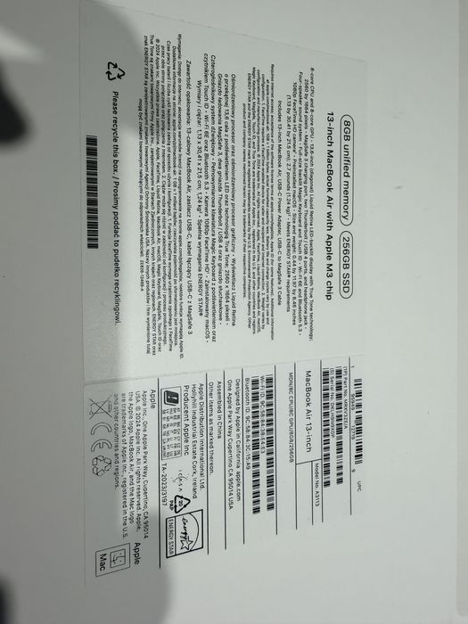 Macbook air 13 М3 чип