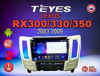 Магнитола T'EYES + рамка + CAN, LEXUS RX 300/330/350 с 2003 по 2009.