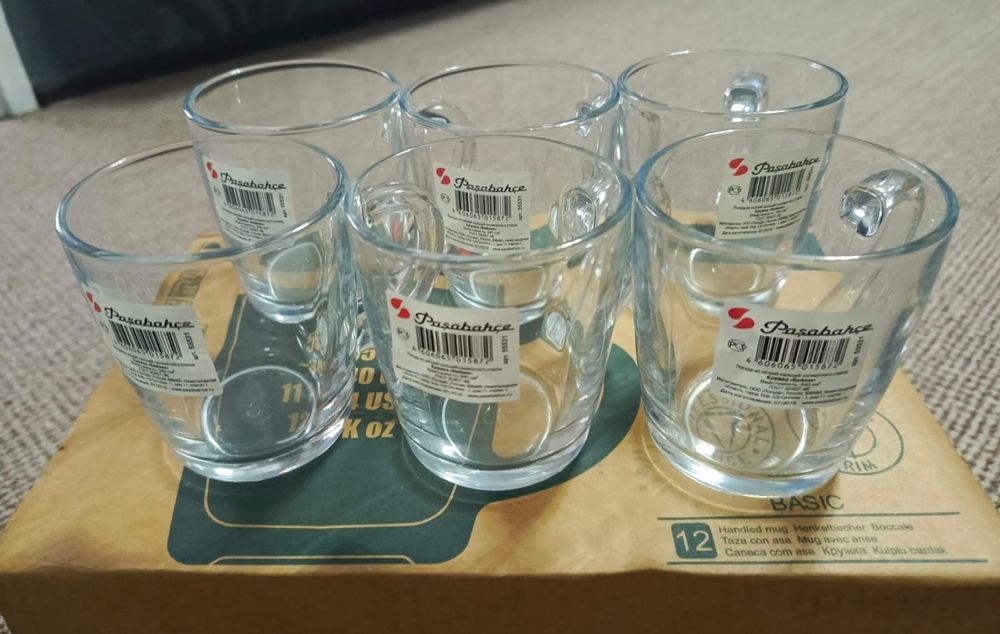 Бокалы новые жаропрочное стекло