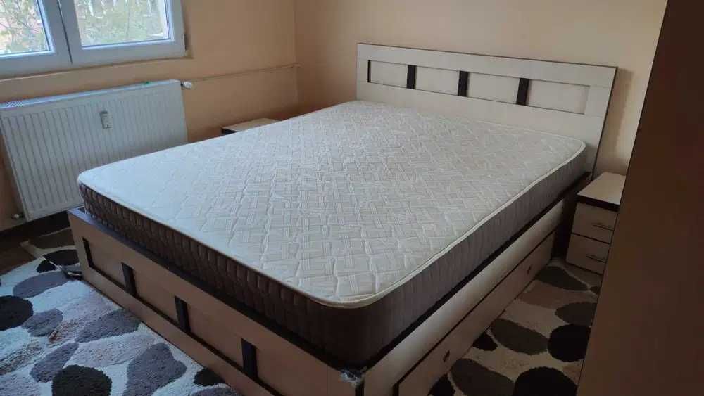 Pat/Cadru de pat cu sertare 160x200 +Saltea Superortopedica Lux Saltex