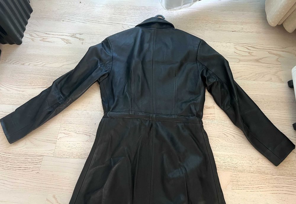 Palton lung damă piele naturală Gabriel Segui mărime L stare excelentă