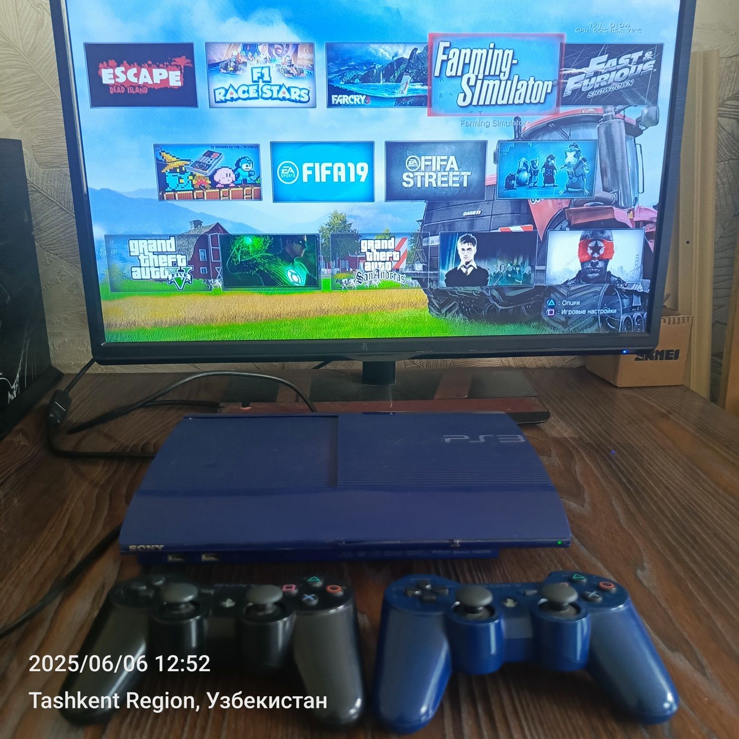 Ps3 super slim BLUE 500gb +90oʻyinlar