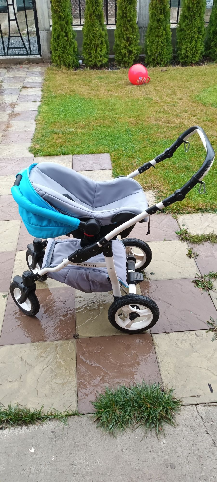 Carucior bebe 3 în 1 kerttu fusion turcoaz