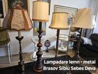 Lampadar veioza retro vintage cu picior din lemn sau metal