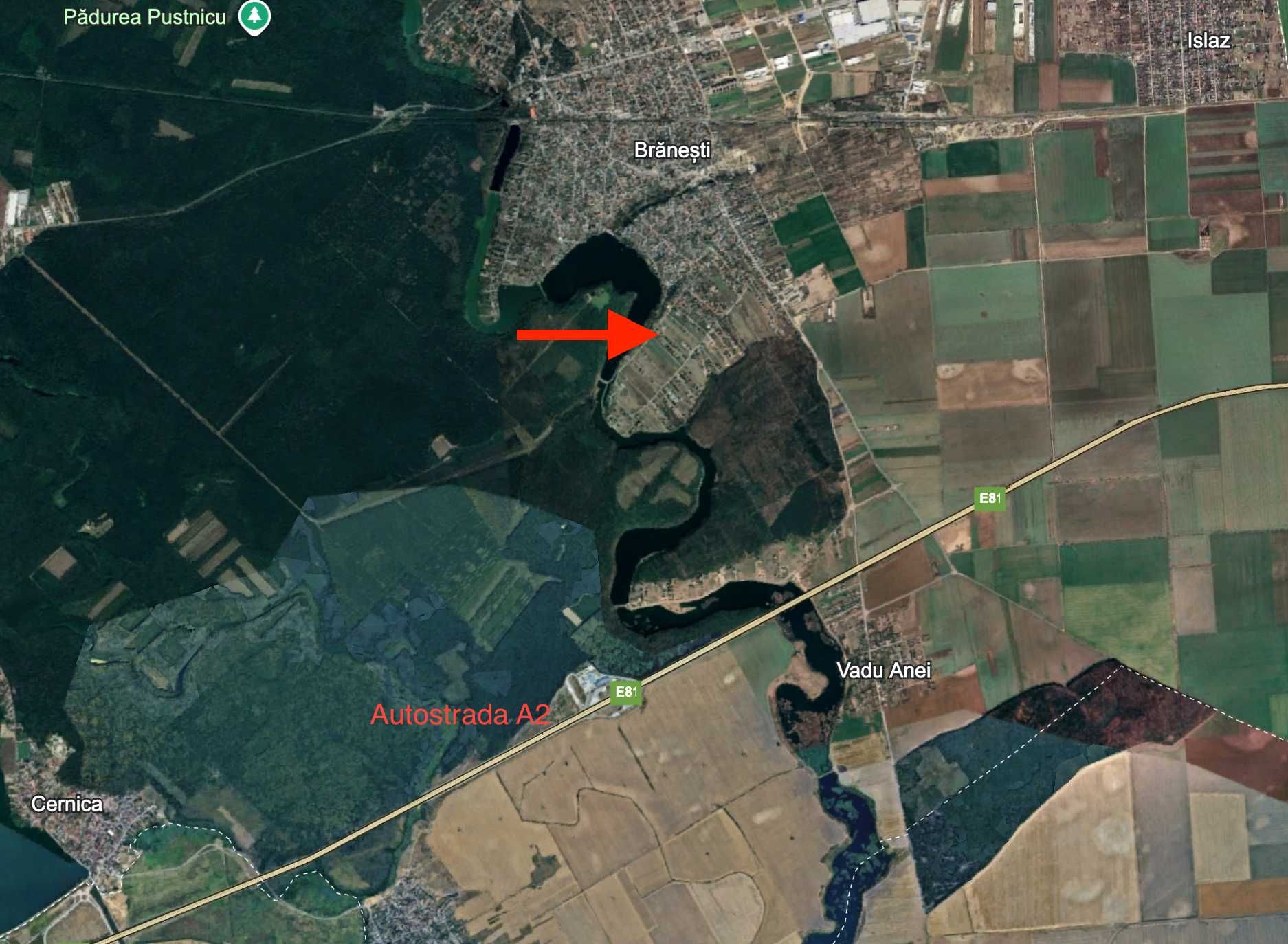 Teren imprejmuit Branesti 450mp cu toate utilitatile - strada ilfov