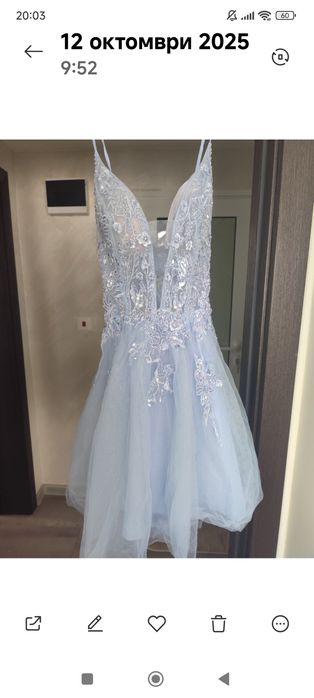 Нова красива светло синя рокля мл 55лв
