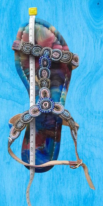 Alma en Pena sandale speciale - albastru multicolor si margele 37