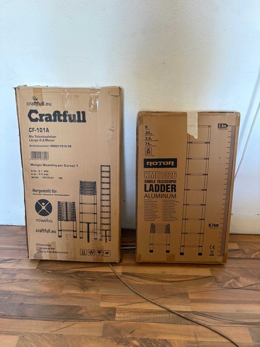 Алуминиева телескопична стълба 260cm 2бр. - нова