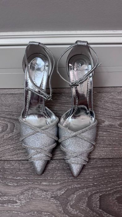 Туфли золушки серебристые
