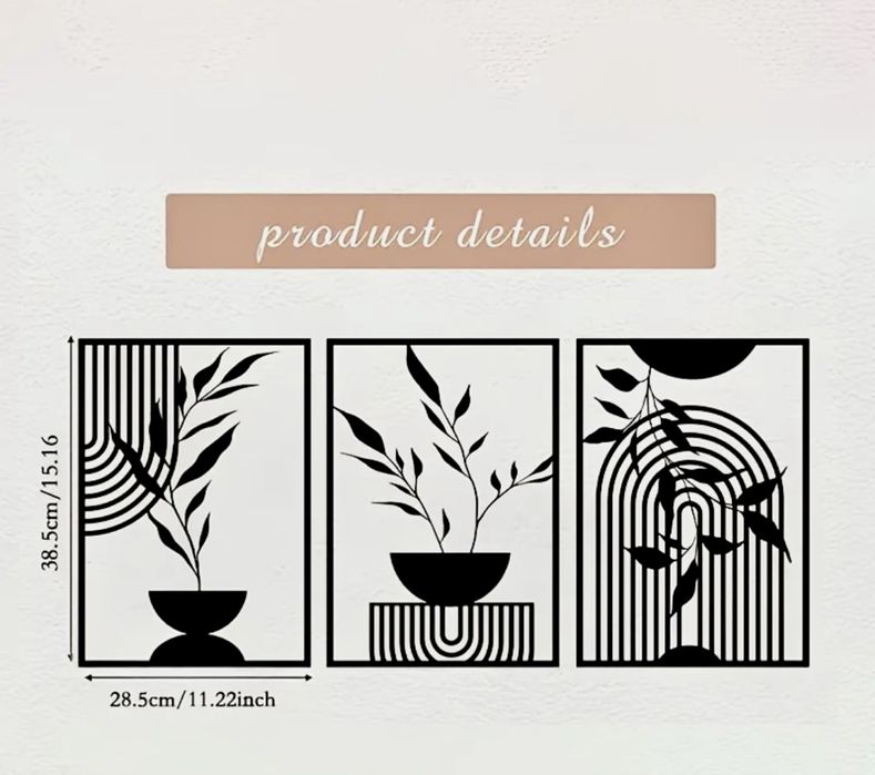 Set decorativ de perete din metal