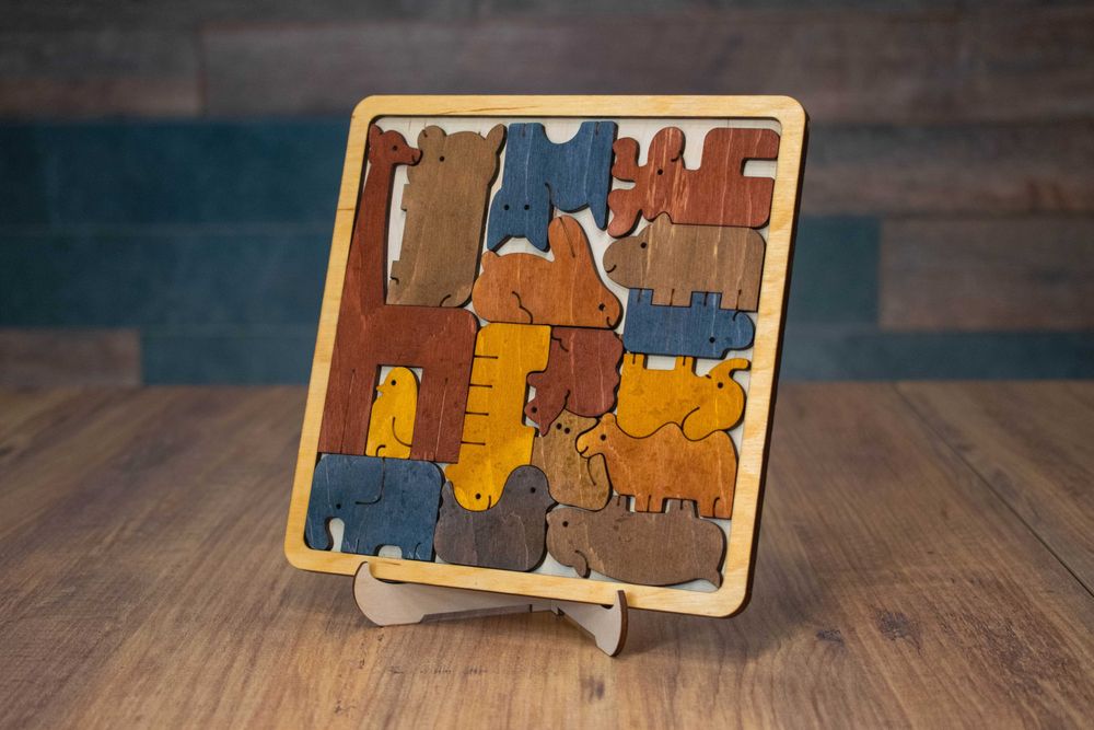 Дървен Пъзел "Зоопарк"