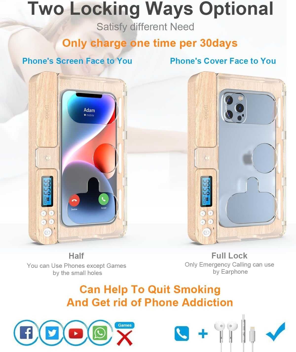 iDiskk Phone Lock Box с таймер, Phone Jail за iPhone повечето Android