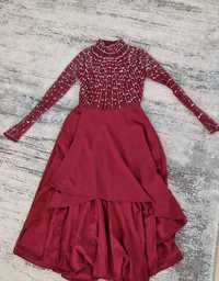 Rochie bijuterie Asos, burgundy, marime S, nepurtata