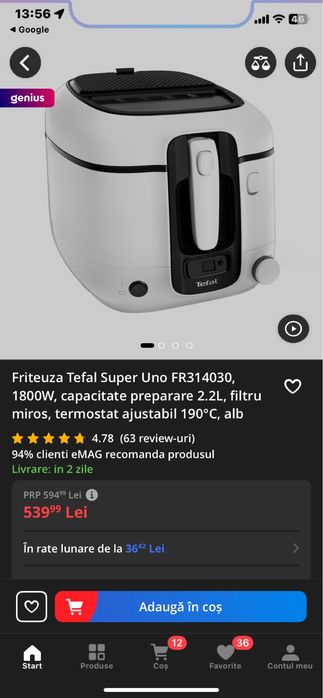 Friteuza Tefal Super Uno FR314030