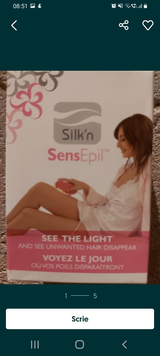 Aparat epilare definitiva Silk'en Sens Epil