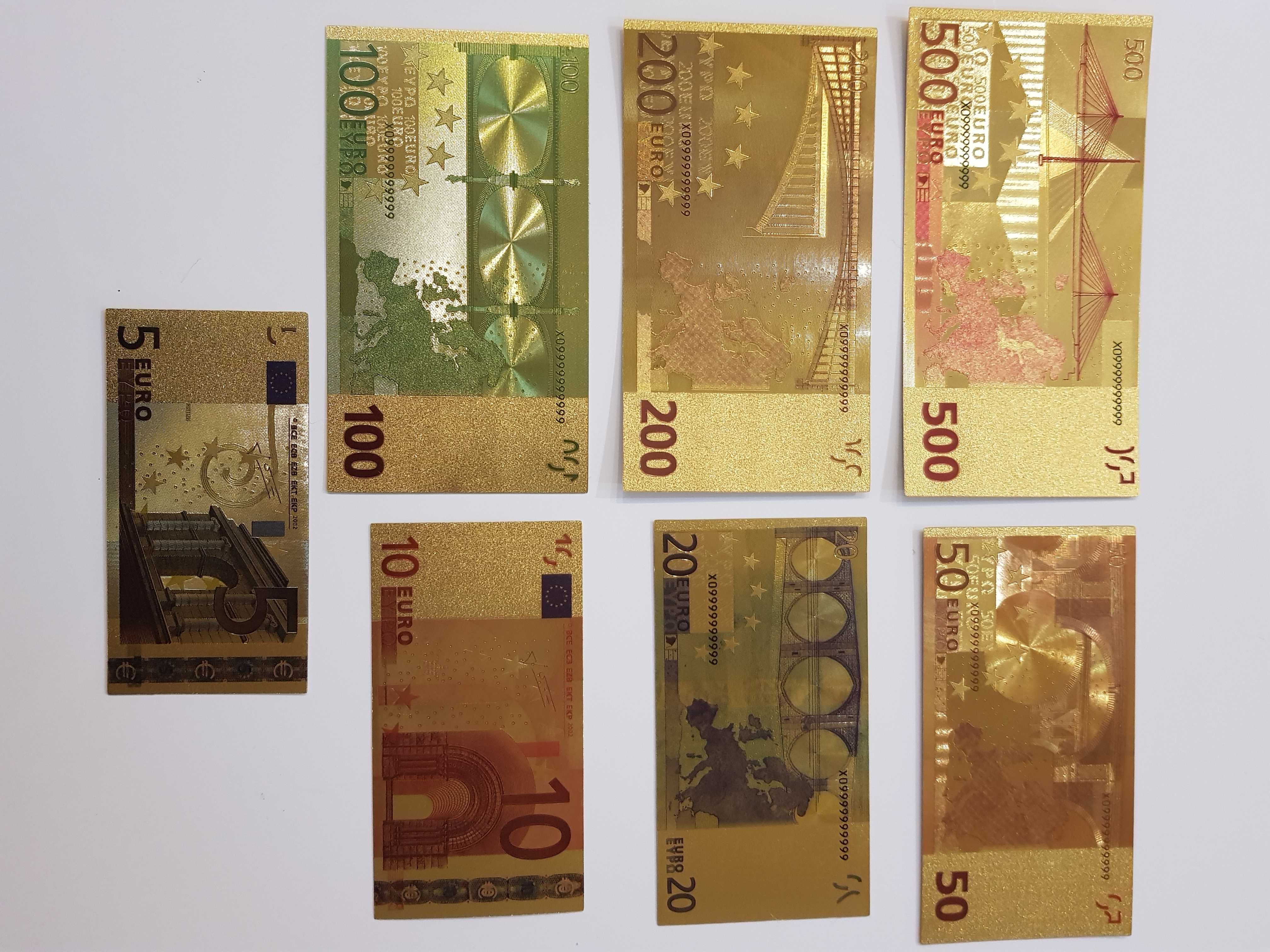 Комплект евро банкноти позлатени