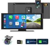 Carplay за кола 9.3'' IPS сензорен екран, с 4K HD Dash Cam+1080P задна