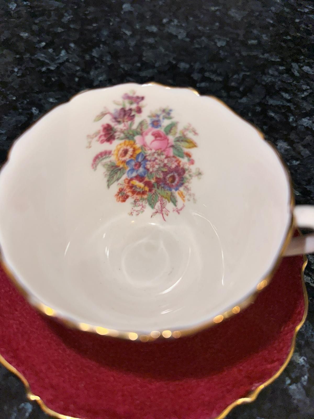 Coalport AD 1750 ceașcă cu farfuriuță