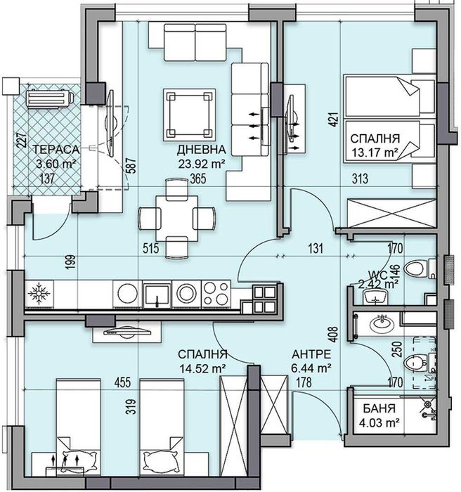 Продава се Тристаен апартамент в Пловдив, Гагарин - 99 кв.м за 1334 €/кв.м - Снимка #1