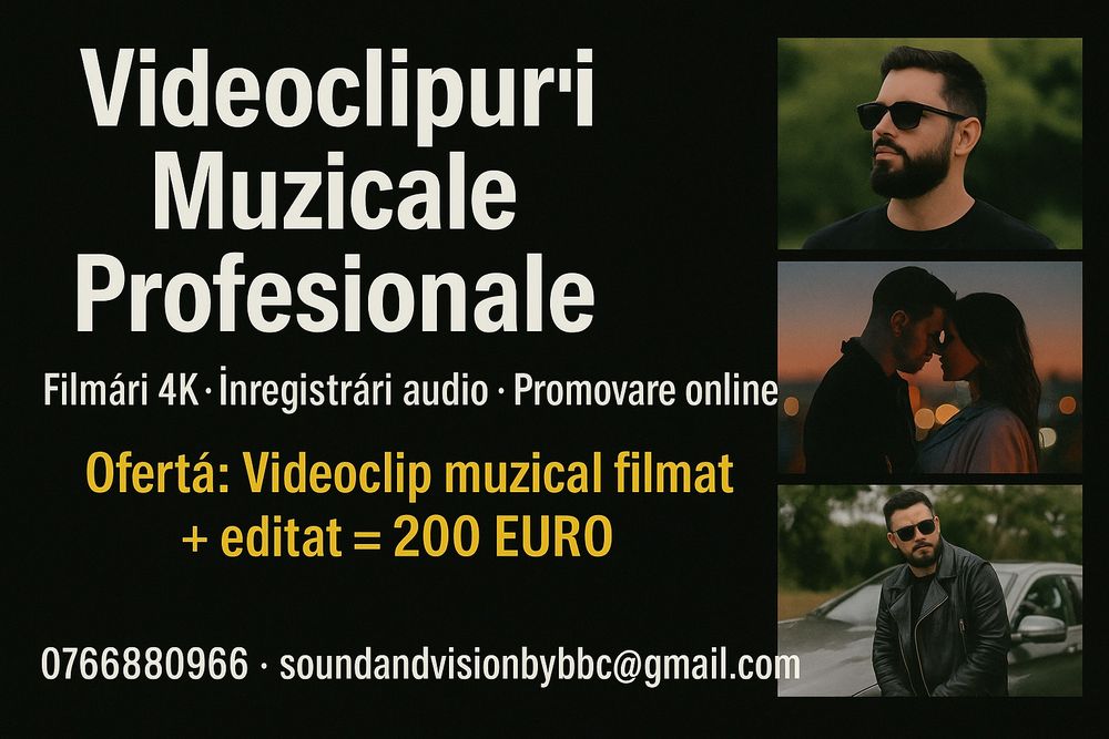 Videoclipuri muzicale • Filmări profesionale • Înregistrări audio • Pr