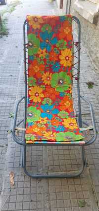 Сгъваем стол шезлонг за плаж,къмпинг,градина