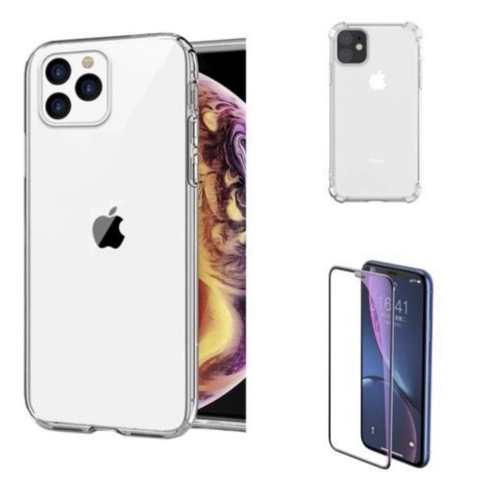 Iphone 11 PRO MAX Husa Silicon Premium Case + Folie Sticla Curbata 9D