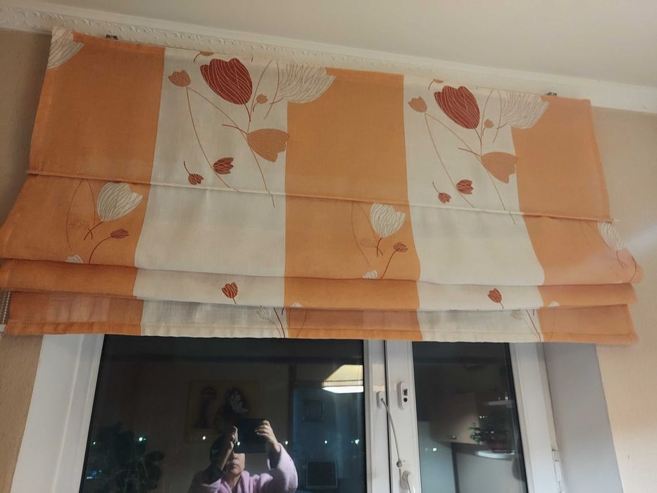 Римские шторы для кухни, лён