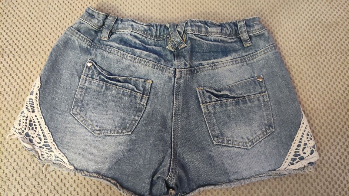 Къси дънкови  панталонки за момичета 10-12 г