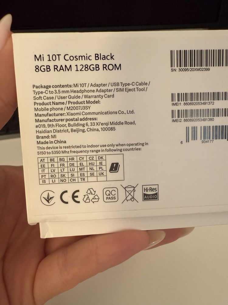 Xiomi Mi 10T 8GB RAM 128 GB ROM