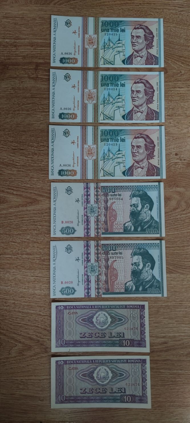 Bancnote vechi serii consecutive