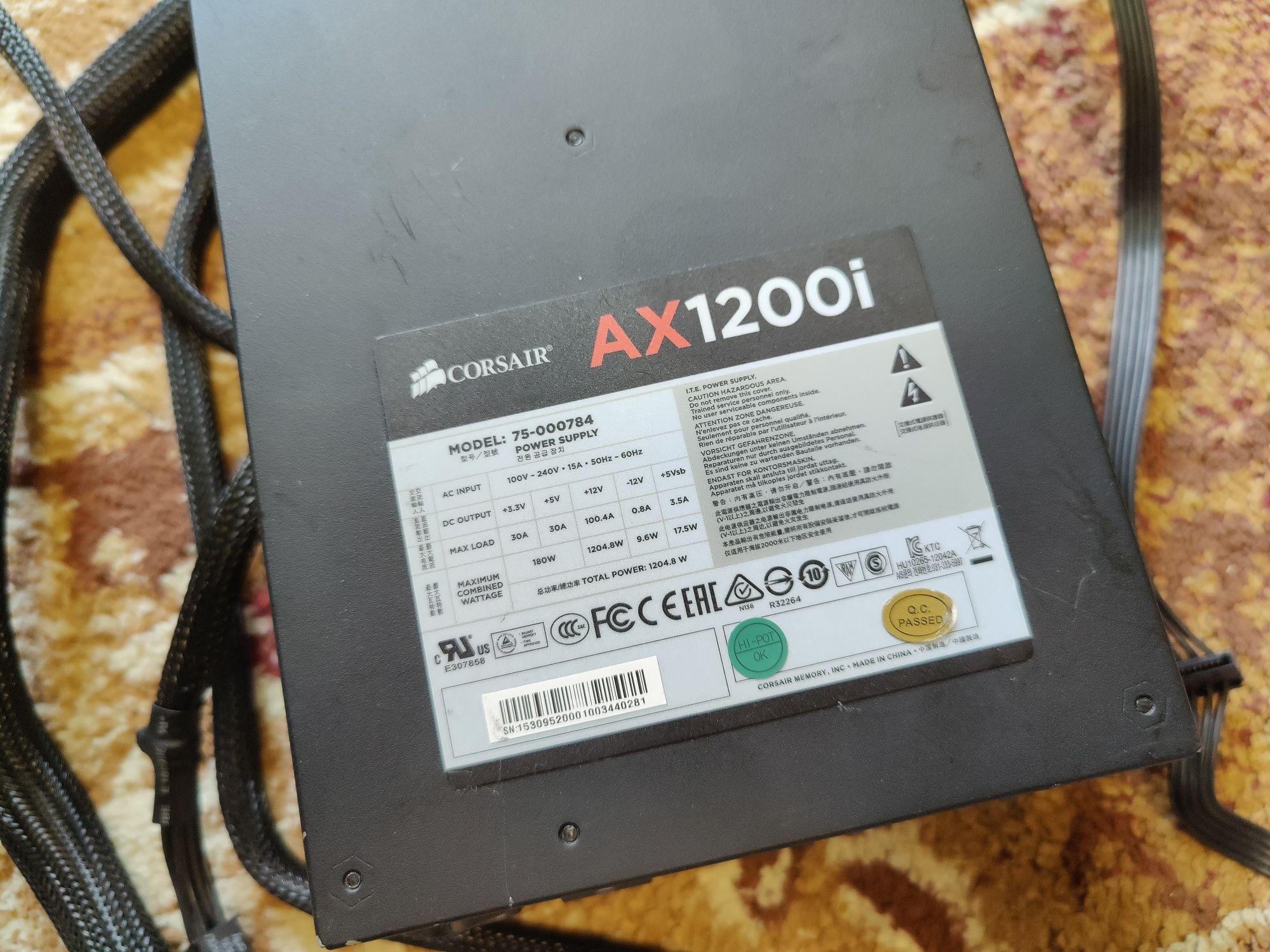 Corsair ax1200i sursa 1200w 80+ platinum