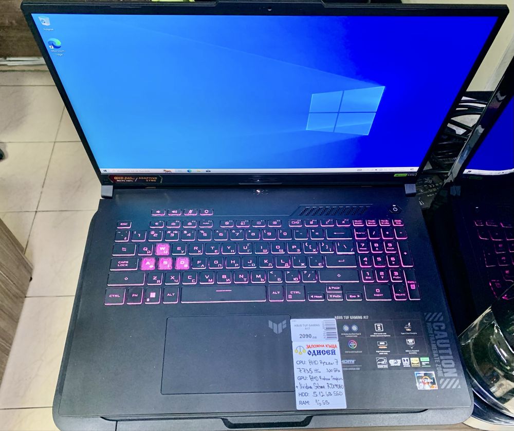 Геймърски лаптоп ASUS TUF GAMING A17