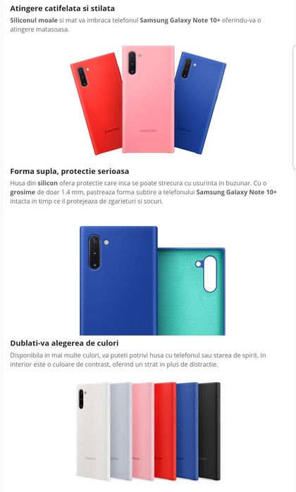 Husa silicon originala Samsung Silicone Cover Note10+ Note10 Plus