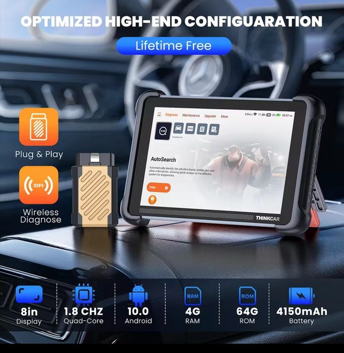 THINKCAR THINKSCAN 689BT tester diagnoza auto profi, OBFCM, română